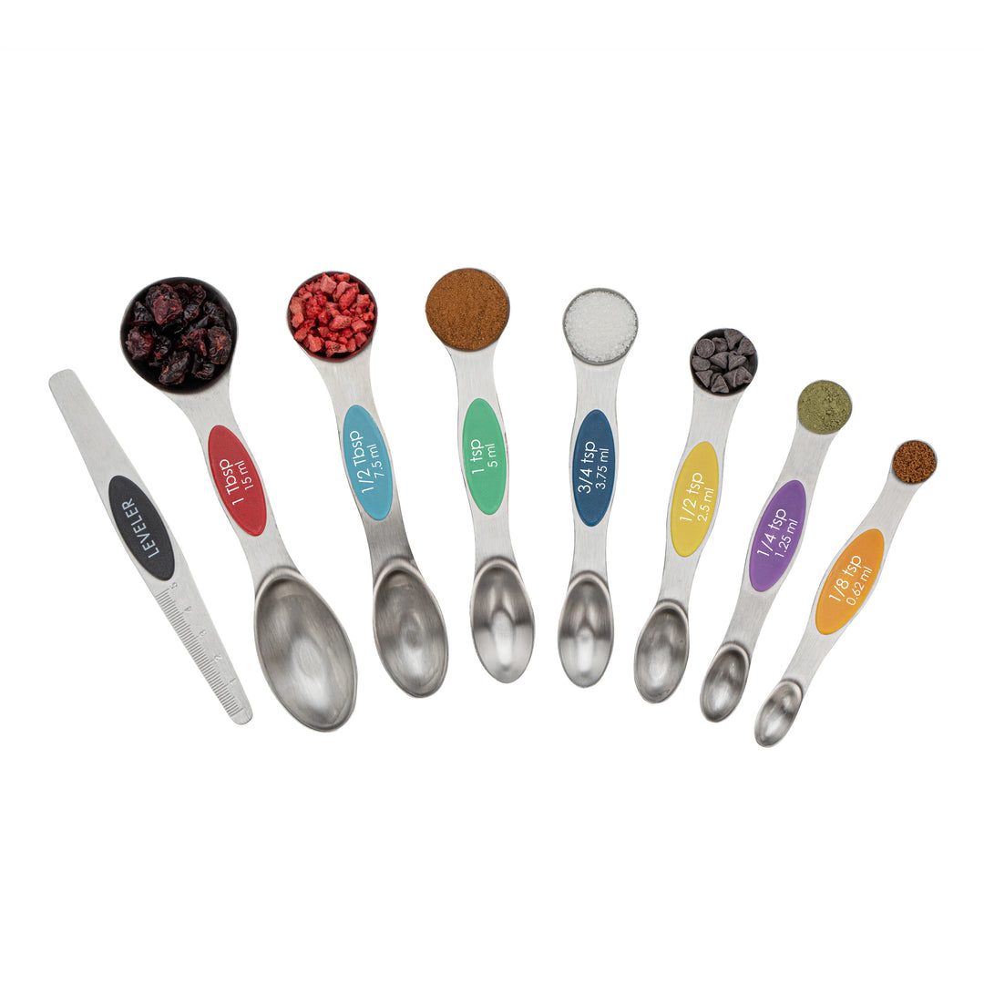 Restaurantware Met Lux 8-Piece Measuring Spoon Set, Stainless Steel, Magnetic - Restaurant Equipment and Smallwares - Canadian Distribution - Ships Free Within Canada on Orders Above CAD $199