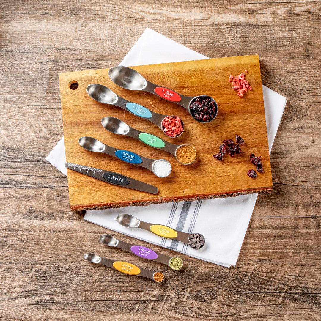 Restaurantware Met Lux 8-Piece Measuring Spoon Set, Stainless Steel, Magnetic - Restaurant Equipment and Smallwares - Canadian Distribution - Ships Free Within Canada on Orders Above CAD $199