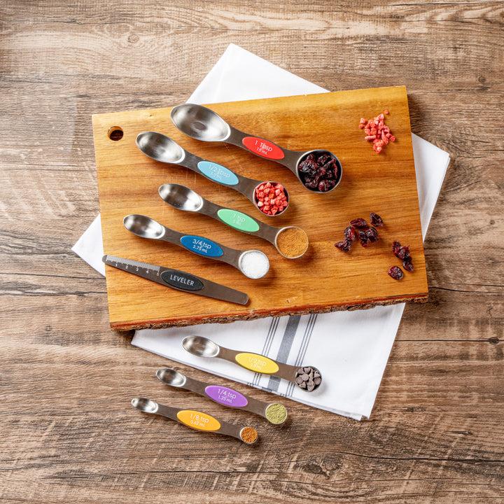 Restaurantware Met Lux 8-Piece Measuring Spoon Set, Stainless Steel, Magnetic - Restaurant Equipment and Smallwares - Canadian Distribution - Ships Free Within Canada on Orders Above CAD $199