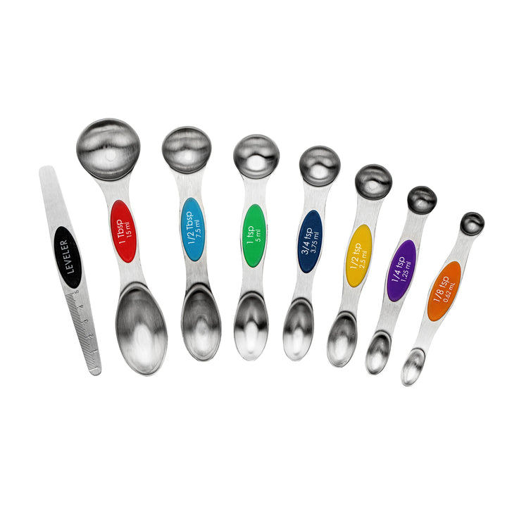 Restaurantware Met Lux 8-Piece Measuring Spoon Set, Stainless Steel, Magnetic - Restaurant Equipment and Smallwares - Canadian Distribution