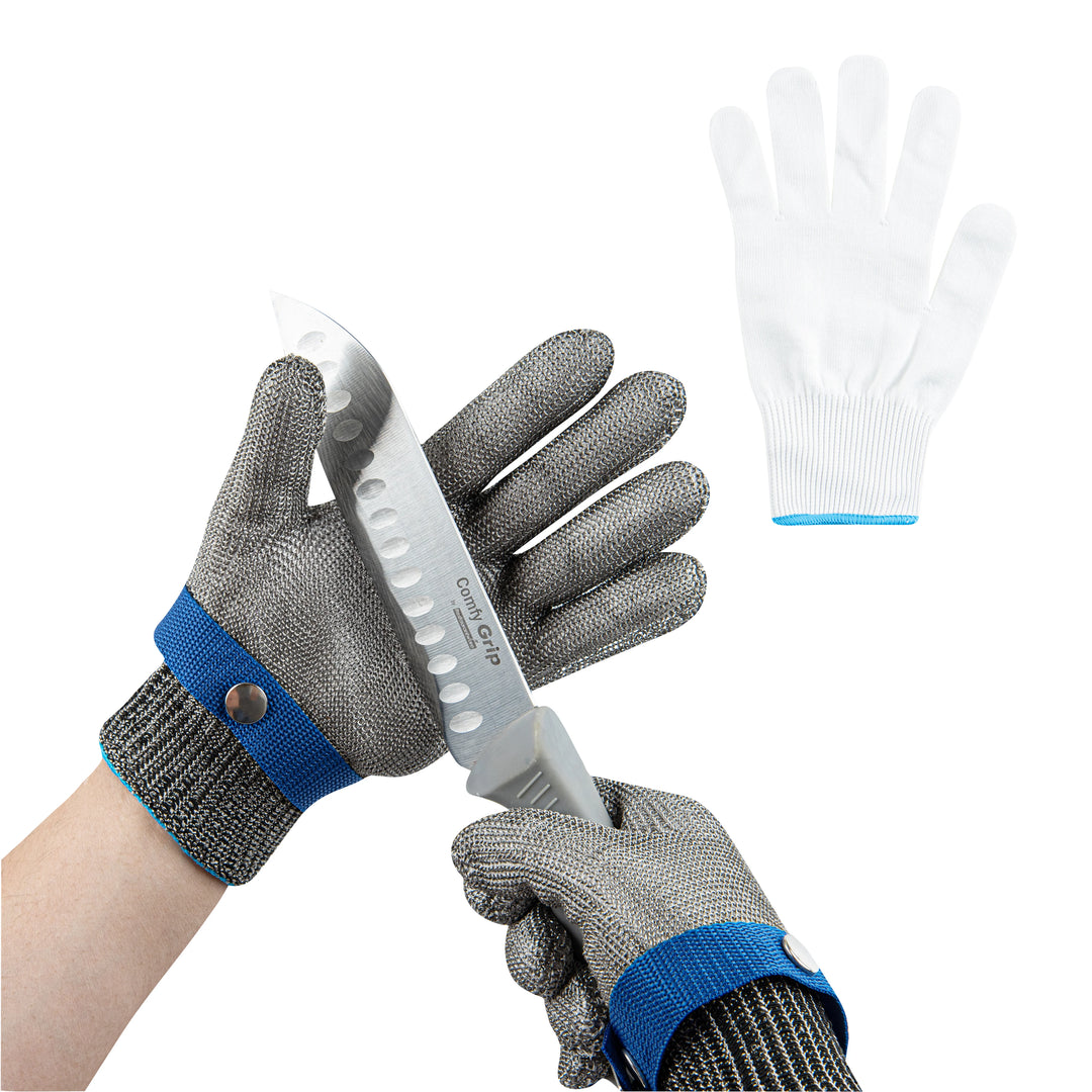Restaurantware Large Fiber & Stainless Steel Mesh Cut Resistant Glove, Food Safe, Level 9 Life Protector - Restaurant Equipment and Smallwares - Canadian Distribution - Ships Free Within Canada on Orders Above CAD $199