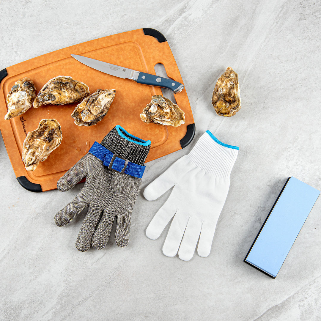 Restaurantware Large Fiber & Stainless Steel Mesh Cut Resistant Glove, Food Safe, Level 9 Life Protector - Restaurant Equipment and Smallwares - Canadian Distribution - Ships Free Within Canada on Orders Above CAD $199