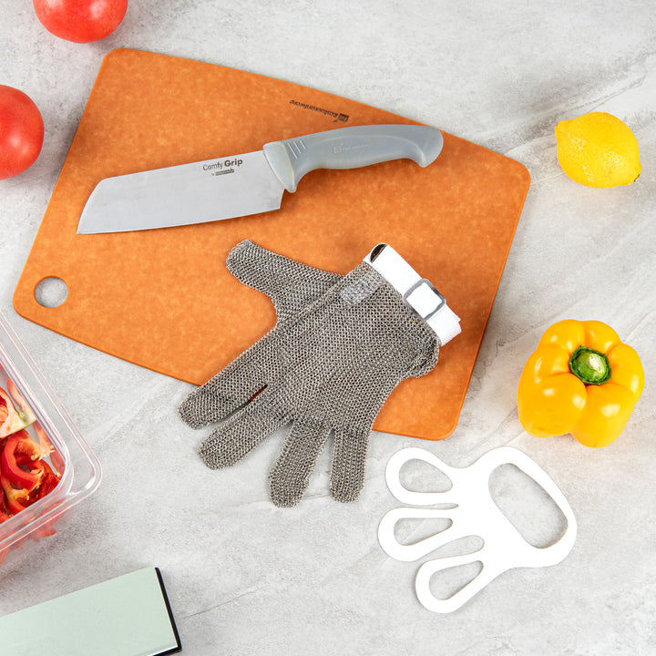 Restaurantware Life Protector Small Cut-Resistant Gloves, Fiber & Stainless Steel Mesh, Level 9, 9.25 x 4.75In - Restaurant Equipment and Smallwares - Canadian Distribution - Ships Free Within Canada on Orders Above CAD $199