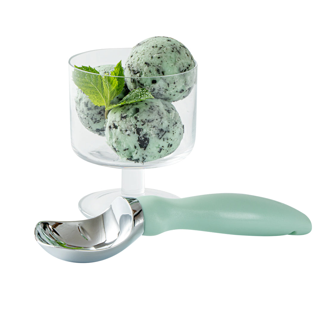 Restaurantware Comfy Grip Ice Cream Scoop, Zinc, Teal, 7.75 x 2 x 1.75In - Restaurant Equipment and Smallwares - Canadian Distribution - Ships Free Within Canada on Orders Above CAD $199