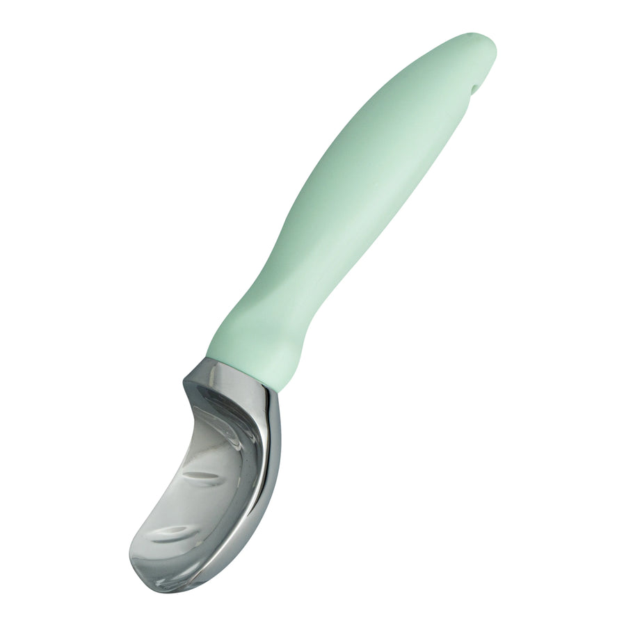 Restaurantware Comfy Grip Ice Cream Scoop, Zinc, Teal, 7.75 x 2 x 1.75In - Restaurant Equipment and Smallwares - Canadian Distribution