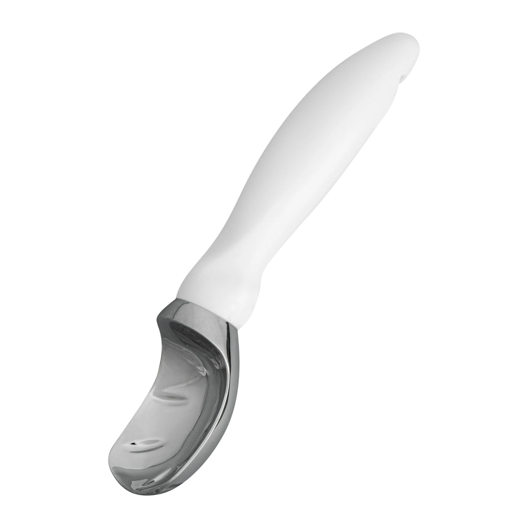 Restaurantware Comfy Grip Ice Cream Scoop, Zinc, White, 7.75 x 2 x 1.75In - Restaurant Equipment and Smallwares - Canadian Distribution