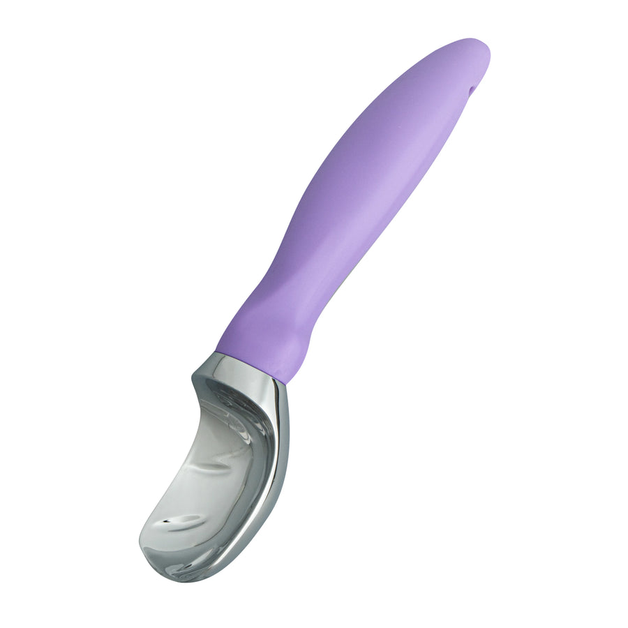 Restaurantware Comfy Grip Ice Cream Scoop, Zinc, Purple, 7.75 x 2 x 1.75In - Restaurant Equipment and Smallwares - Canadian Distribution