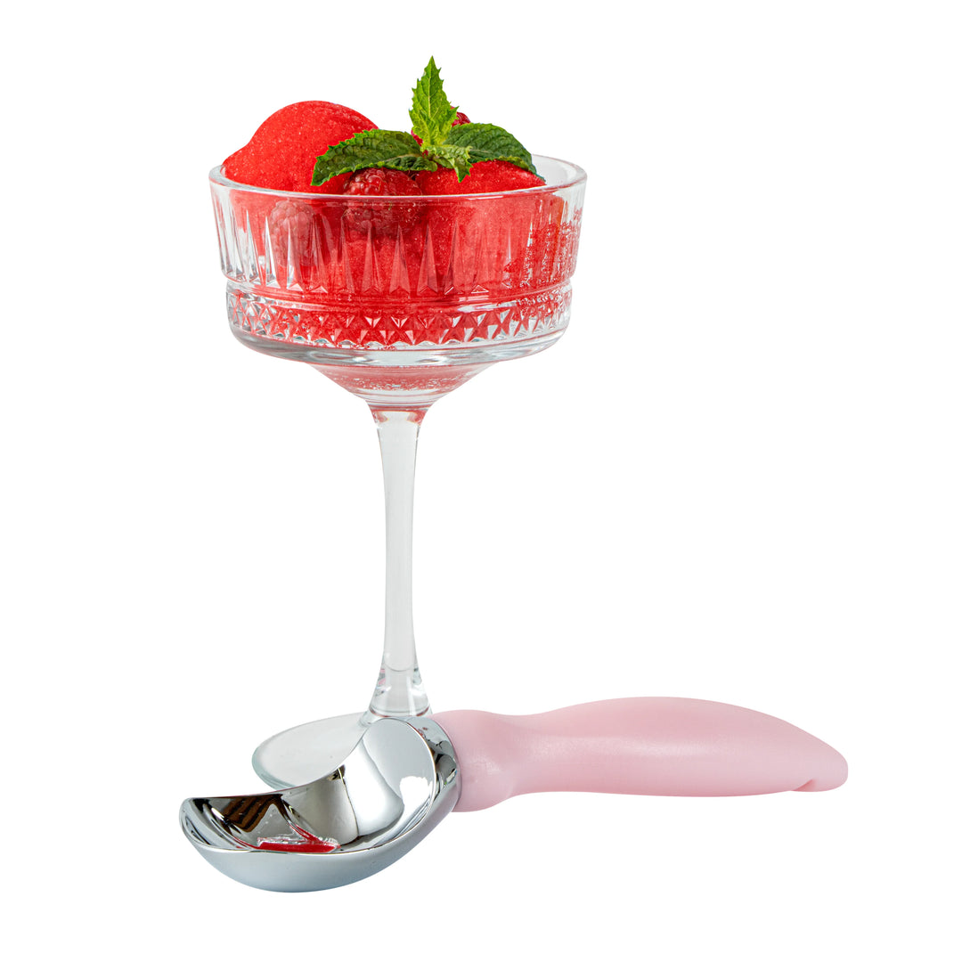 Restaurantware Comfy Grip Ice Cream Scoop, Zinc, Pink, 7.75 x 2 x 1.75In - Restaurant Equipment and Smallwares - Canadian Distribution - Ships Free Within Canada on Orders Above CAD $199