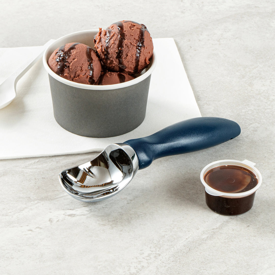 Restaurantware Comfy Grip Ice Cream Scoop, Zinc, Navy Blue, 7.75 x 2 x 1.75In - Restaurant Equipment and Smallwares - Canadian Distribution - Ships Free Within Canada on Orders Above CAD $199
