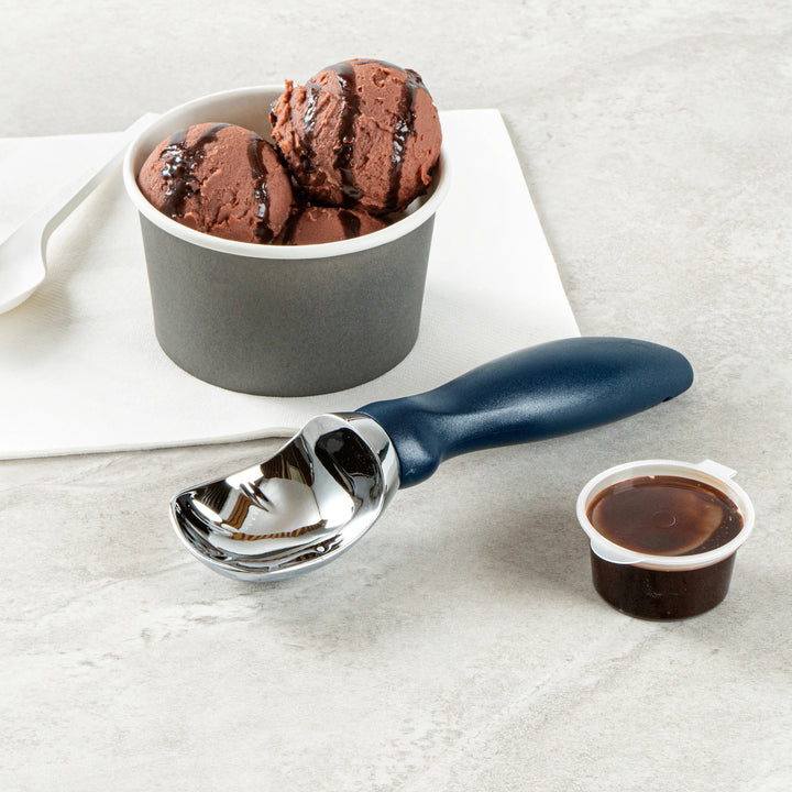 Restaurantware Comfy Grip Ice Cream Scoop, Zinc, Navy Blue, 7.75 x 2 x 1.75In - Restaurant Equipment and Smallwares - Canadian Distribution - Ships Free Within Canada on Orders Above CAD $199