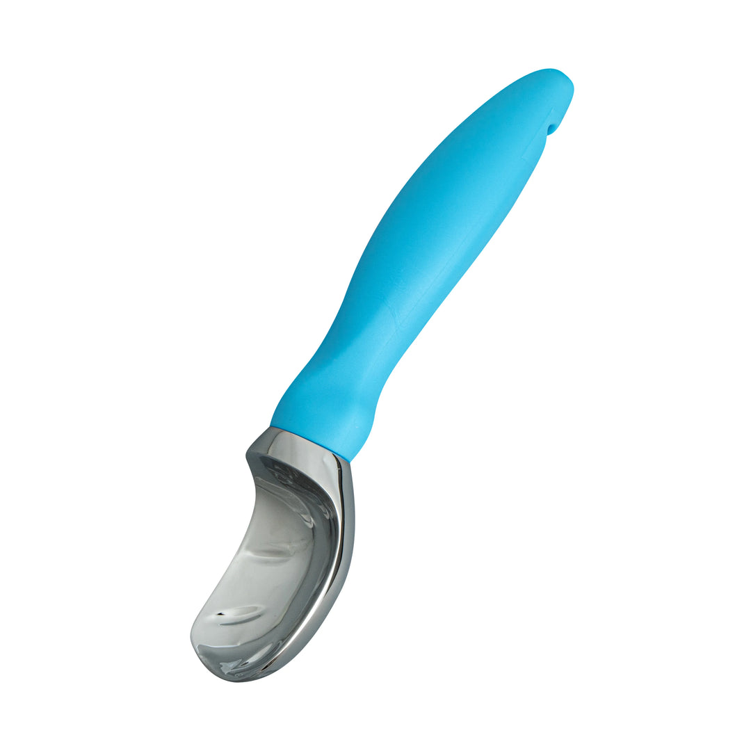 Restaurantware Comfy Grip Ice Cream Scoop, Zinc, Blue, 7.75 x 2 x 1.75In - Restaurant Equipment and Smallwares - Canadian Distribution