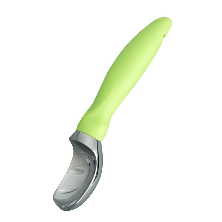 Restaurantware Comfy Grip Ice Cream Scoop, Zinc, Green, 7.75 x 2 x 1.75In - Restaurant Equipment and Smallwares - Canadian Distribution