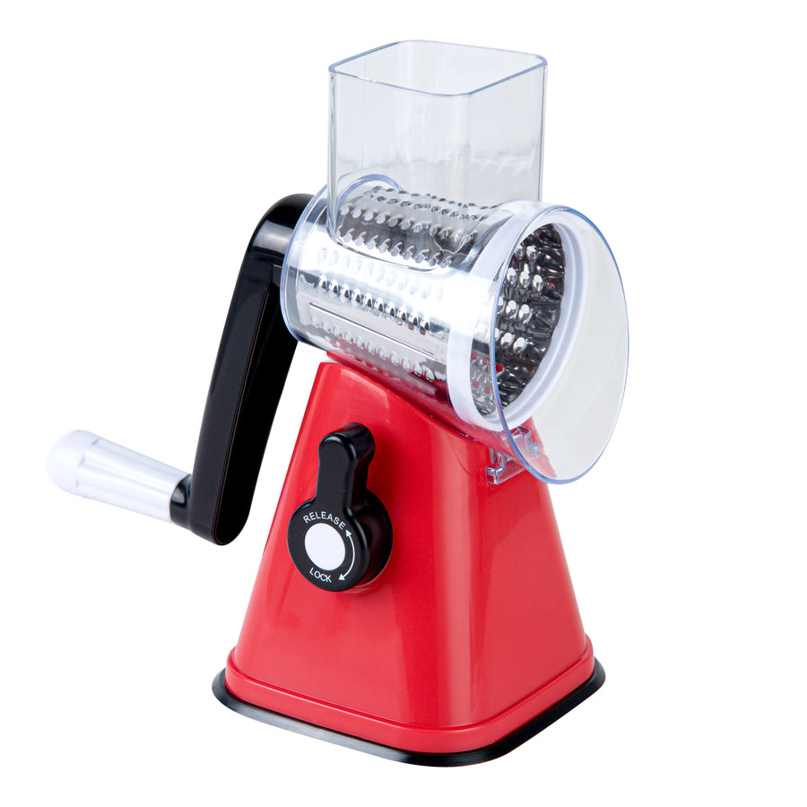 Restaurantware Met Lux Red Cheese & Vegetable Rotary Grater, With 3 Blades - Restaurant Equipment and Smallwares - Canadian Distribution