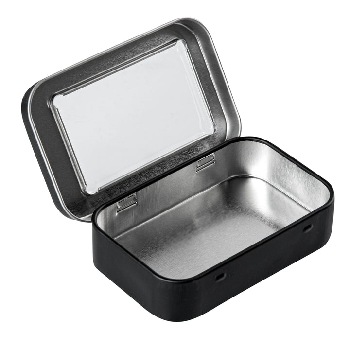 Restaurantware RW Base 4oz Tin Containers, Black, Rectangular, with Window Lid - Restaurant Equipment and Smallwares - Canadian Distribution