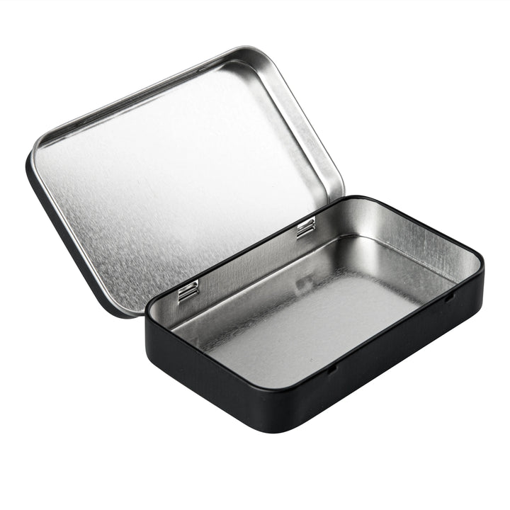 Restaurantware RW Base 6oz Tin Containers, Black, Rectangular, with Hinged Lid - Restaurant Equipment and Smallwares - Canadian Distribution