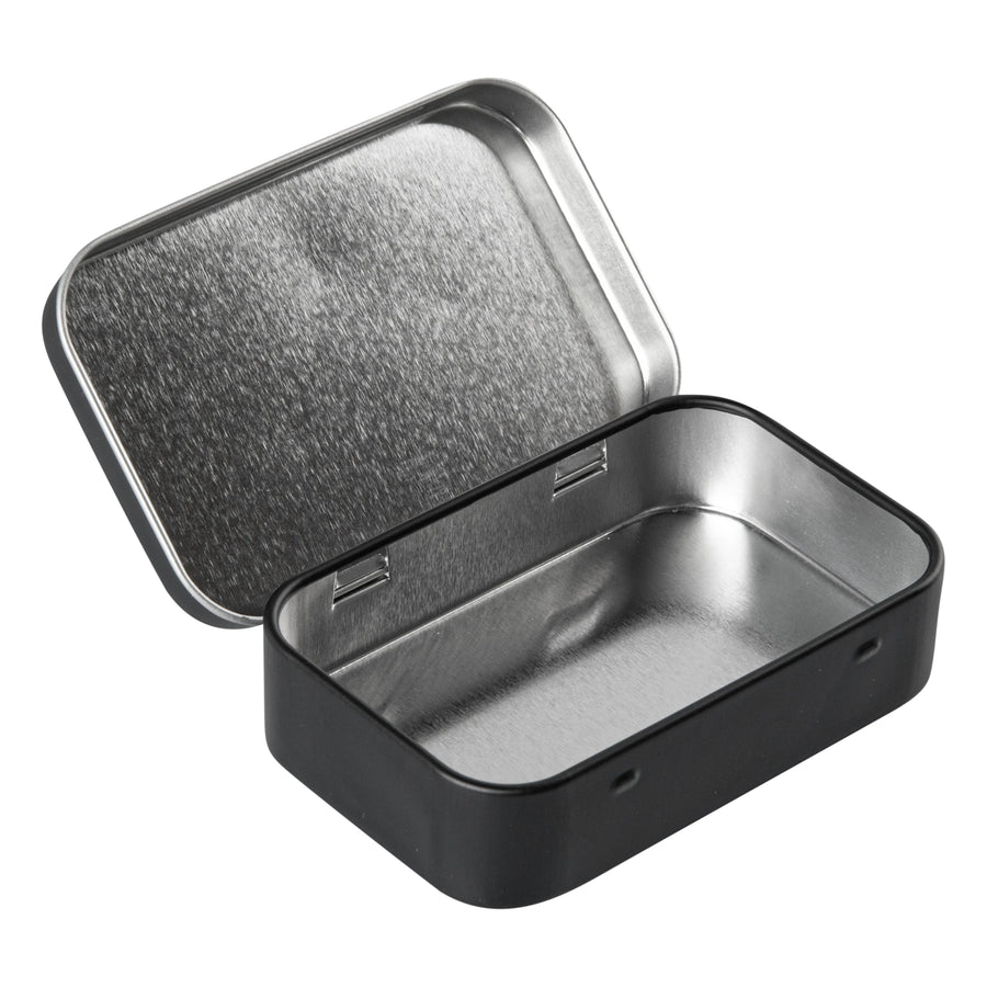 Restaurantware RW Base 4oz Tin Containers, Black, Rectangular, with Hinged Lid - Restaurant Equipment and Smallwares - Canadian Distribution
