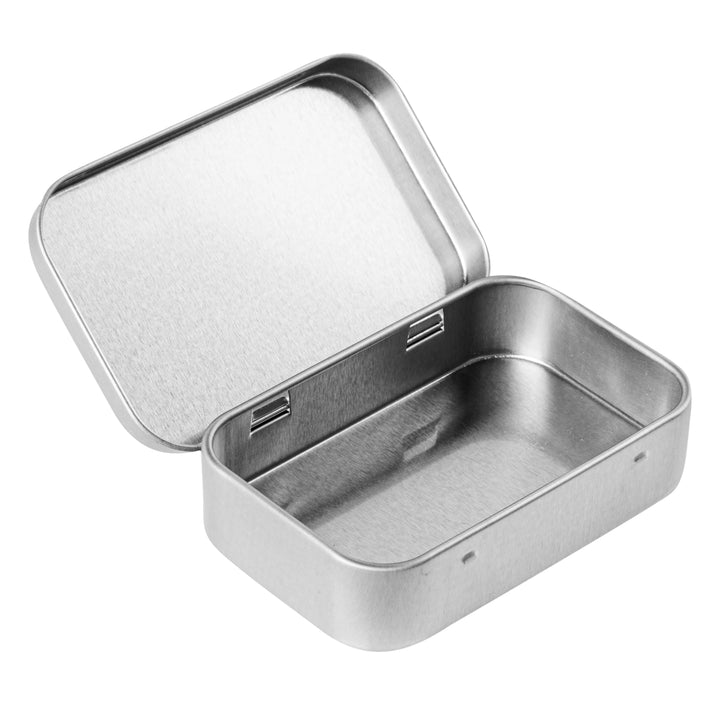 Restaurantware RW Base 4oz Tin Containers, Silver, Rectangular, with Hinged Lid - Restaurant Equipment and Smallwares - Canadian Distribution