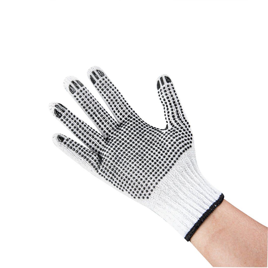 Restaurantware Large White Poly-Cotton Gloves, with Black PVC Dots - Restaurant Equipment and Smallwares - Canadian Distribution - Ships Free Within Canada on Orders Above CAD $199