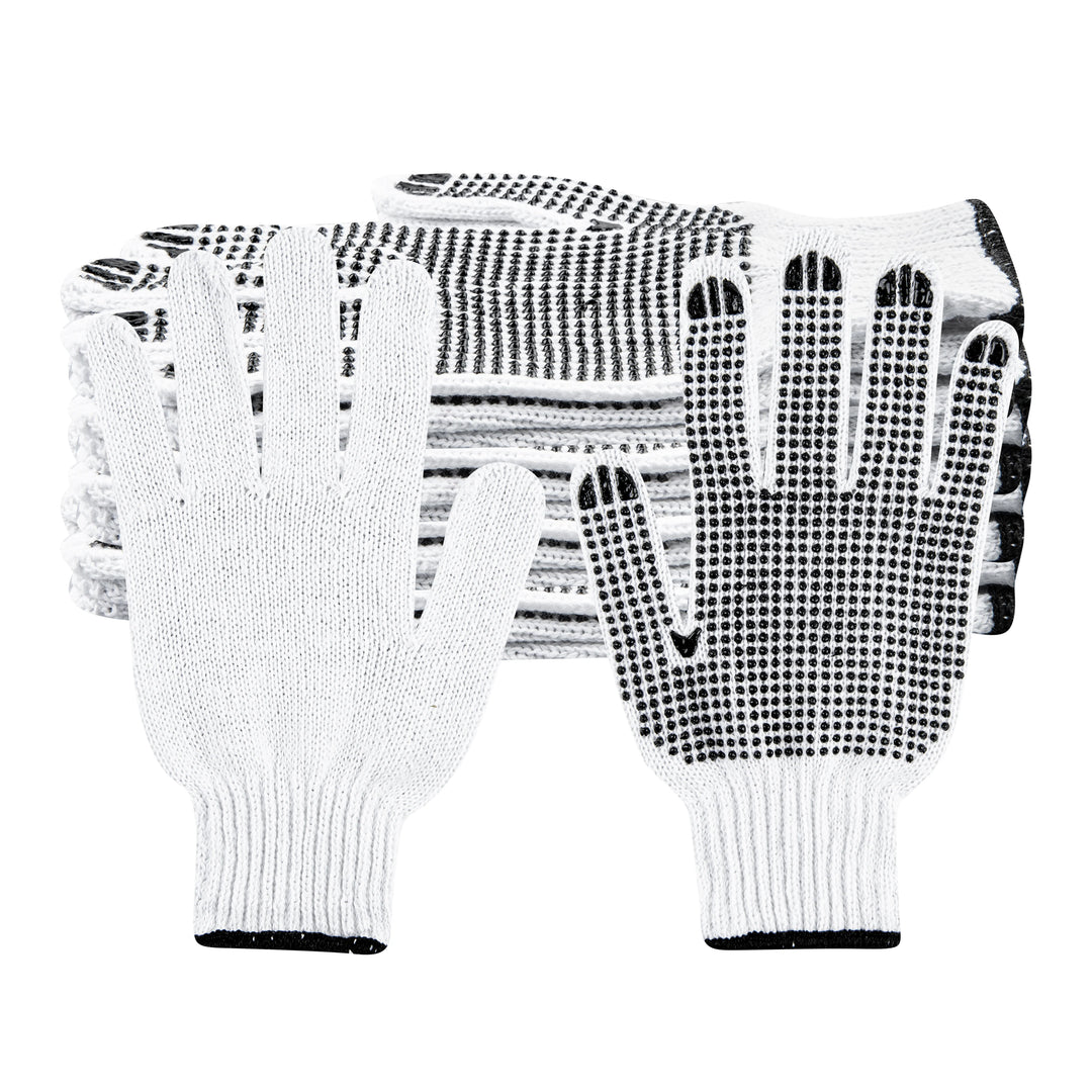 Restaurantware Large White Poly-Cotton Gloves, with Black PVC Dots - Restaurant Equipment and Smallwares - Canadian Distribution