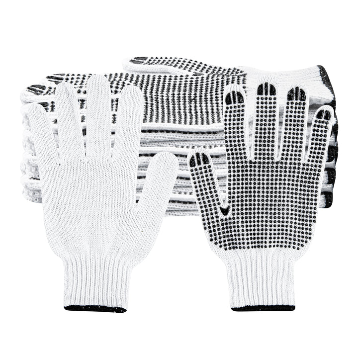 Restaurantware Large White Poly-Cotton Gloves, with Black PVC Dots - Restaurant Equipment and Smallwares - Canadian Distribution