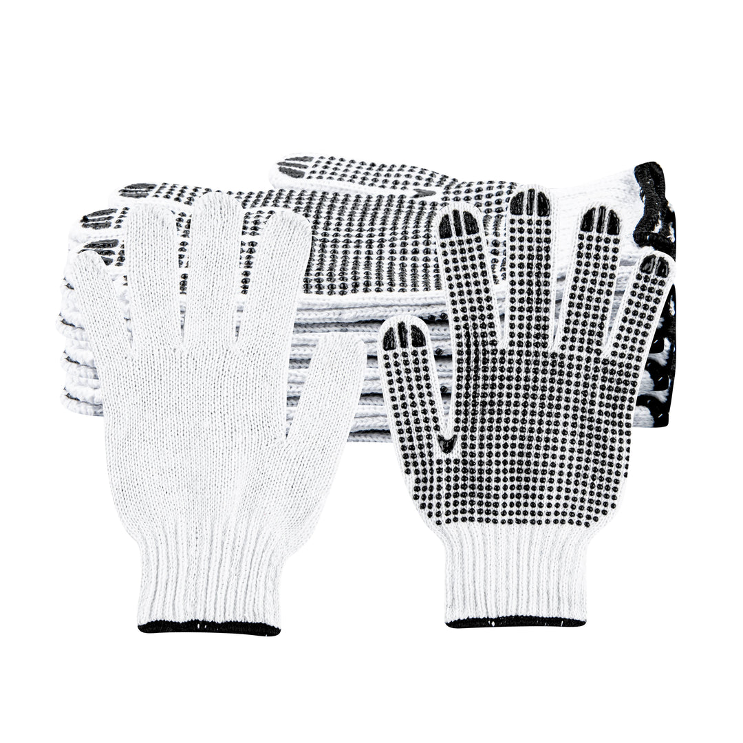 Restaurantware Medium White Poly-Cotton Gloves, with Black PVC Dots - Restaurant Equipment and Smallwares - Canadian Distribution