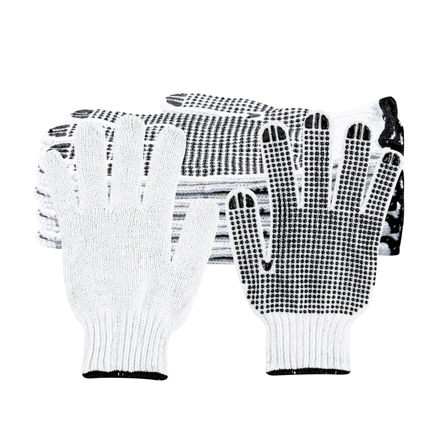 Restaurantware Medium White Poly-Cotton Gloves, with Black PVC Dots - Restaurant Equipment and Smallwares - Canadian Distribution