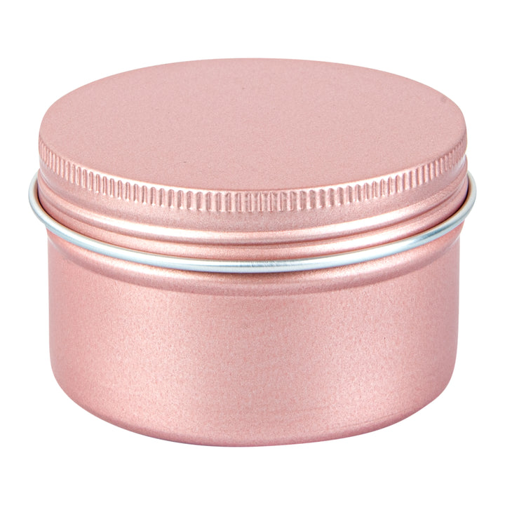 Restaurantware RW Base 4oz Tin Containers, Rose Gold, Round, with Screw Lid - Restaurant Equipment and Smallwares - Canadian Distribution
