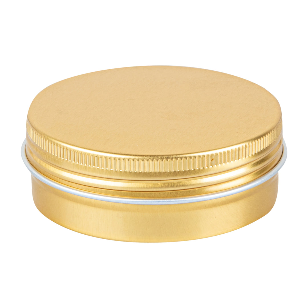 Restaurantware RW Base 2oz Tin Containers, Gold, Round, with Screw Lid - Restaurant Equipment and Smallwares - Canadian Distribution