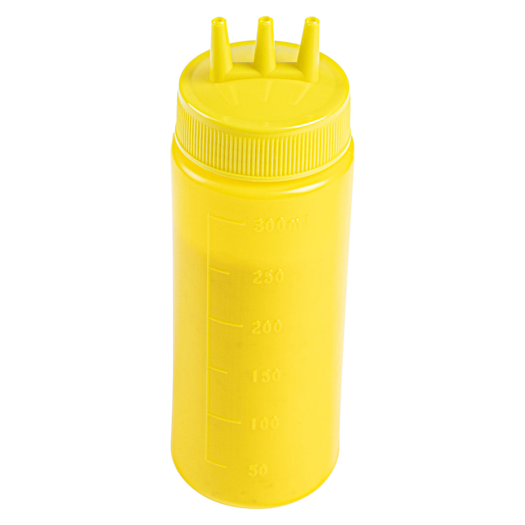 Restaurantware 12oz Yellow Plastic Mustard Squeeze Bottles, With Triple Dispersion Tip - Restaurant Equipment and Smallwares - Canadian Distribution - Ships Free Within Canada on Orders Above CAD $199