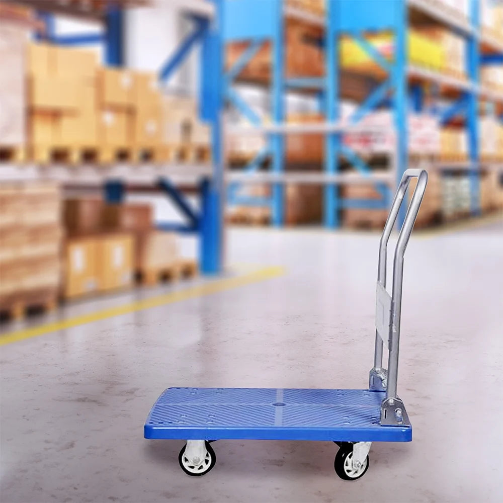 Restaurantware Rw Clean Blue Plastic Folding Platform Cart, 39.5X23.5X38.5In, 660Lb Capacity - 1 Unit/Case - Restaurant Equipment and Smallwares - Canadian Distribution - Ships Free Within Canada on Orders Above CAD $199