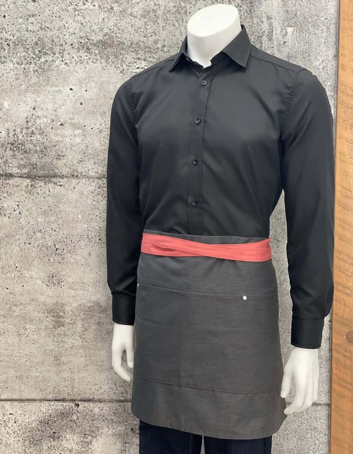 No Limits 18 X 30In Gray & Pink Apron, Polyester & Cotton, With Colored Strap - Restaurant Equipment and Smallwares - Canadian Distribution