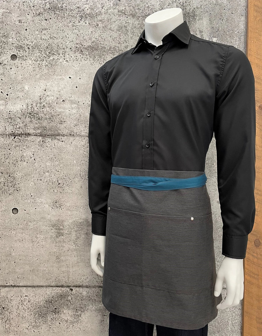 No Limits 18 X 30In Gray & Teal Blue Apron, Polyester & Cotton, With Colored Strap - Restaurant Equipment and Smallwares - Canadian Distribution