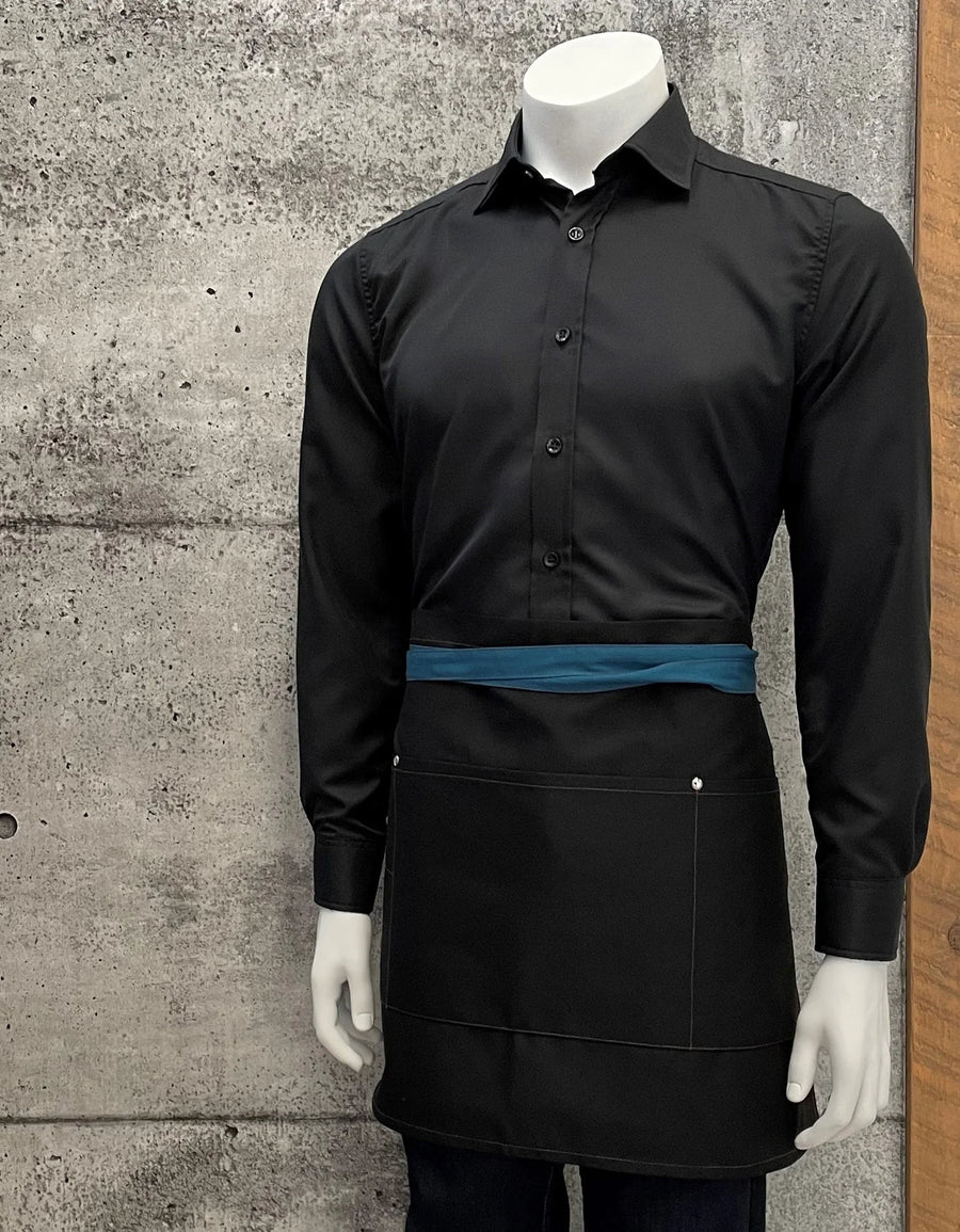 No Limits 18 X 30In Black & Teal Blue Apron, Polyester & Cotton, With Colored Strap - Restaurant Equipment and Smallwares - Canadian Distribution