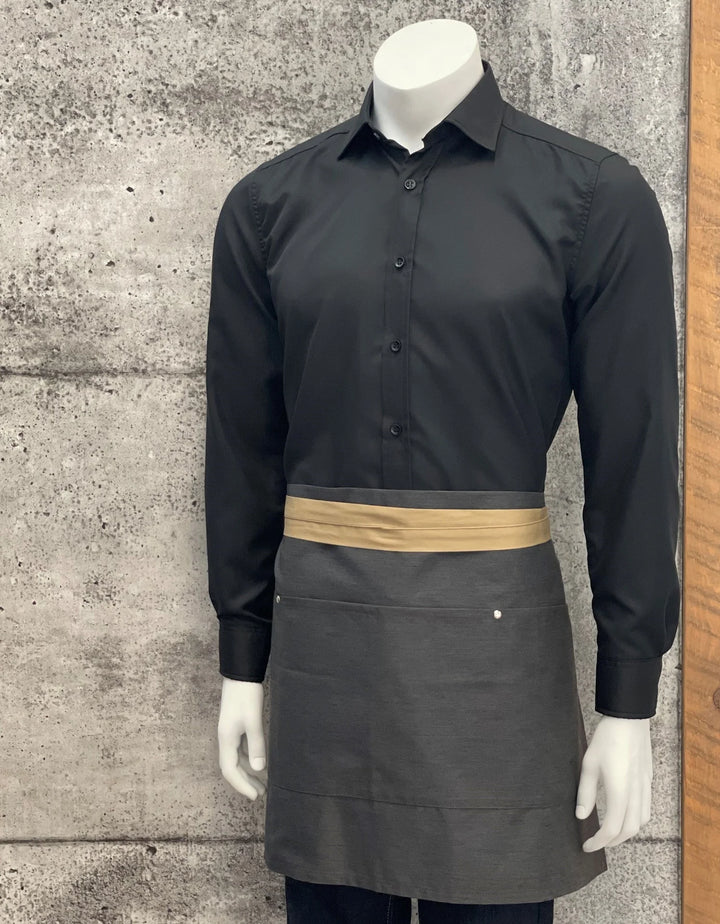 No Limits 18 X 30In Gray & Beige Apron, Polyester & Cotton, With Colored Strap - Restaurant Equipment and Smallwares - Canadian Distribution