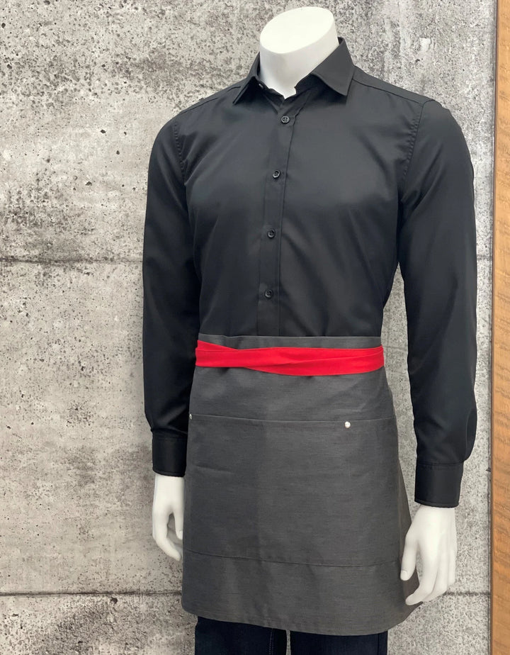 No Limits 18 X 30In Gray & Red Apron, Polyester & Cotton, With Colored Strap - Restaurant Equipment and Smallwares - Canadian Distribution