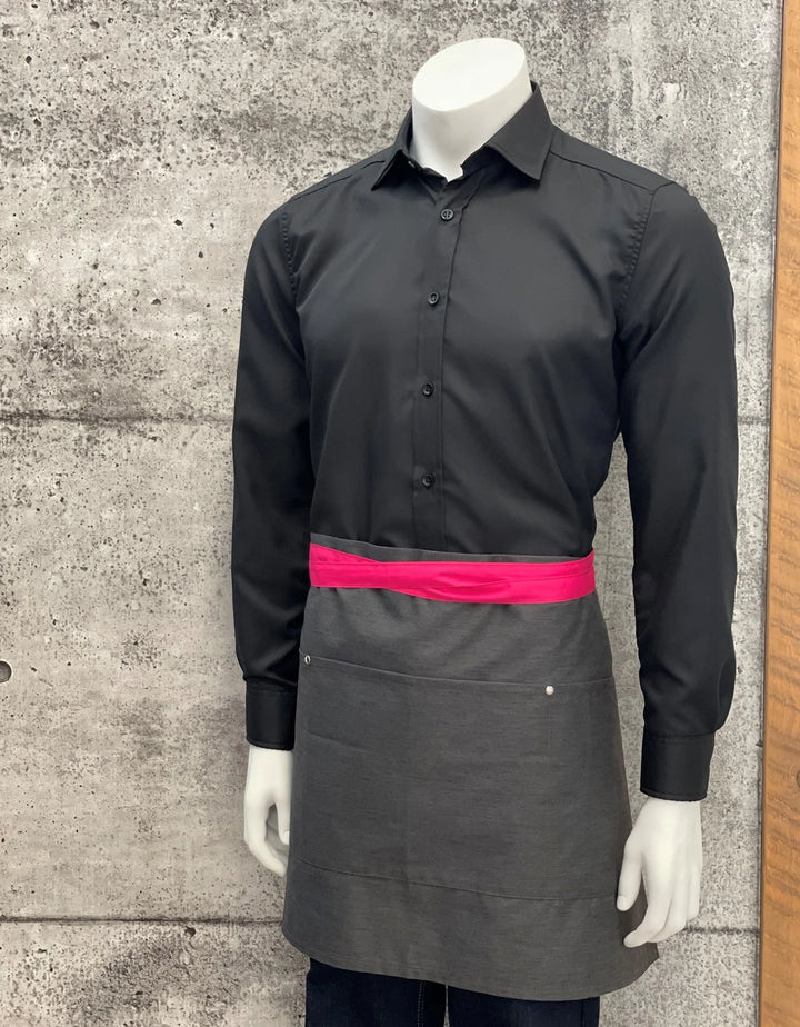 No Limits 18 X 30In Gray & Fuchsia Apron, Polyester & Cotton, With Colored Strap - Restaurant Equipment and Smallwares - Canadian Distribution