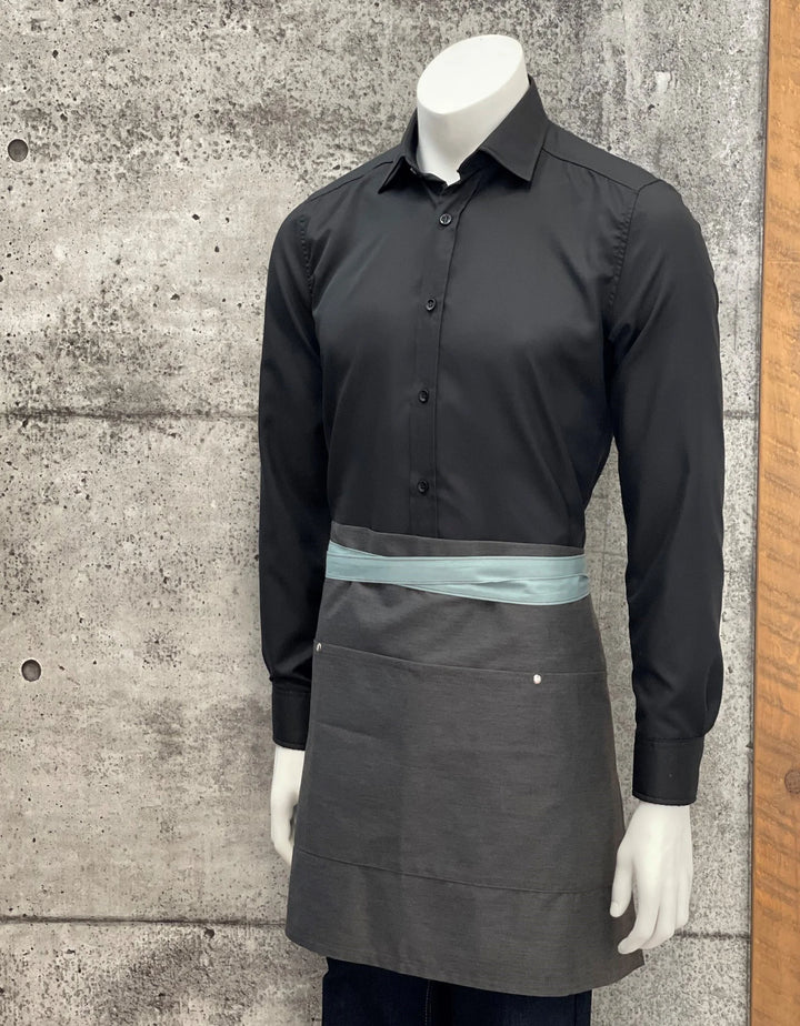 No Limits 18 X 30In Gray & Light Blue Apron, Polyester & Cotton, With Colored Strap - Restaurant Equipment and Smallwares - Canadian Distribution