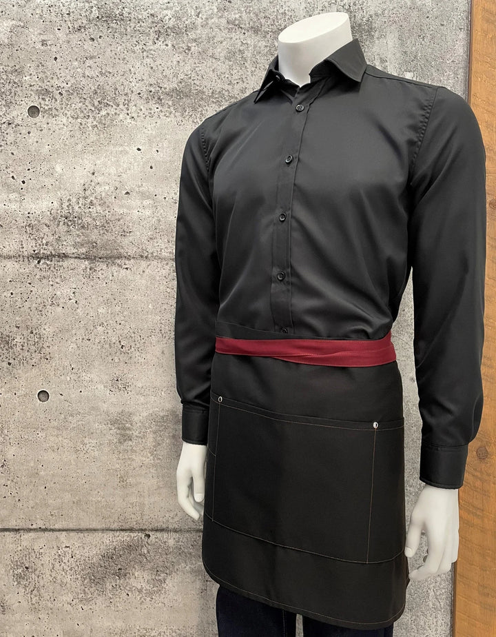 No Limits 18 X 30In Black & Burgundy Apron, Polyester & Cotton, With Colored Strap - Restaurant Equipment and Smallwares - Canadian Distribution