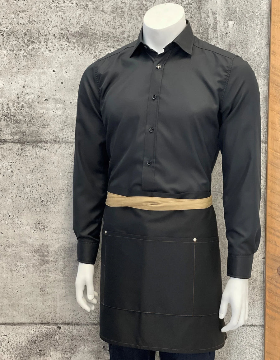 No Limits 18 X 30In Black & Beige Apron, Polyester & Cotton, With Colored Strap - Restaurant Equipment and Smallwares - Canadian Distribution