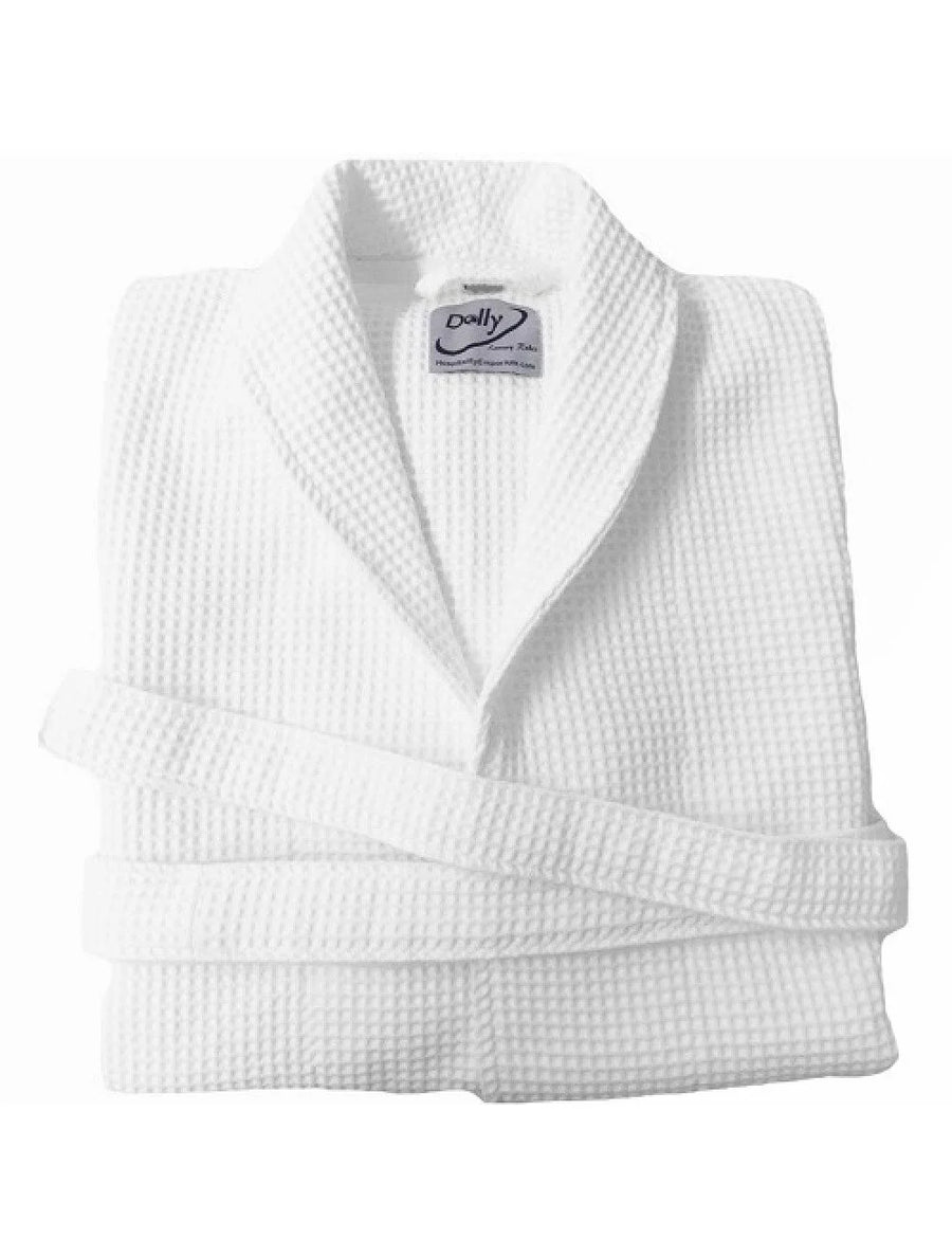 His n Her Medium Cotton & Polyester Waffle Unisex Bathrobes, Shawl Collar - Restaurant Equipment and Smallwares - Canadian Distribution
