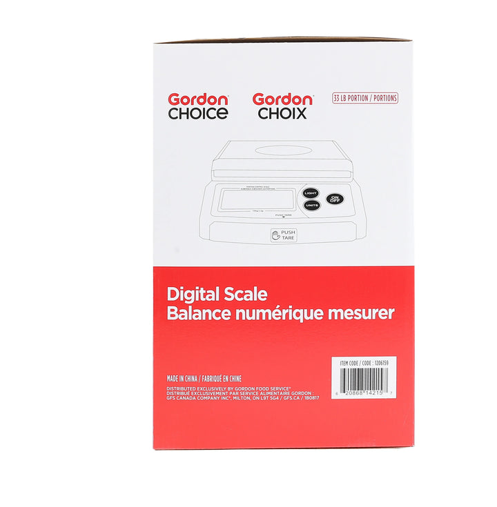 Gordon Choice 33Lb/15Kg Stainless Steel Digital Scales, Removable Tray - Restaurant Equipment and Smallwares - Canadian Distribution - Ships Free Within Canada on Orders Above CAD $199