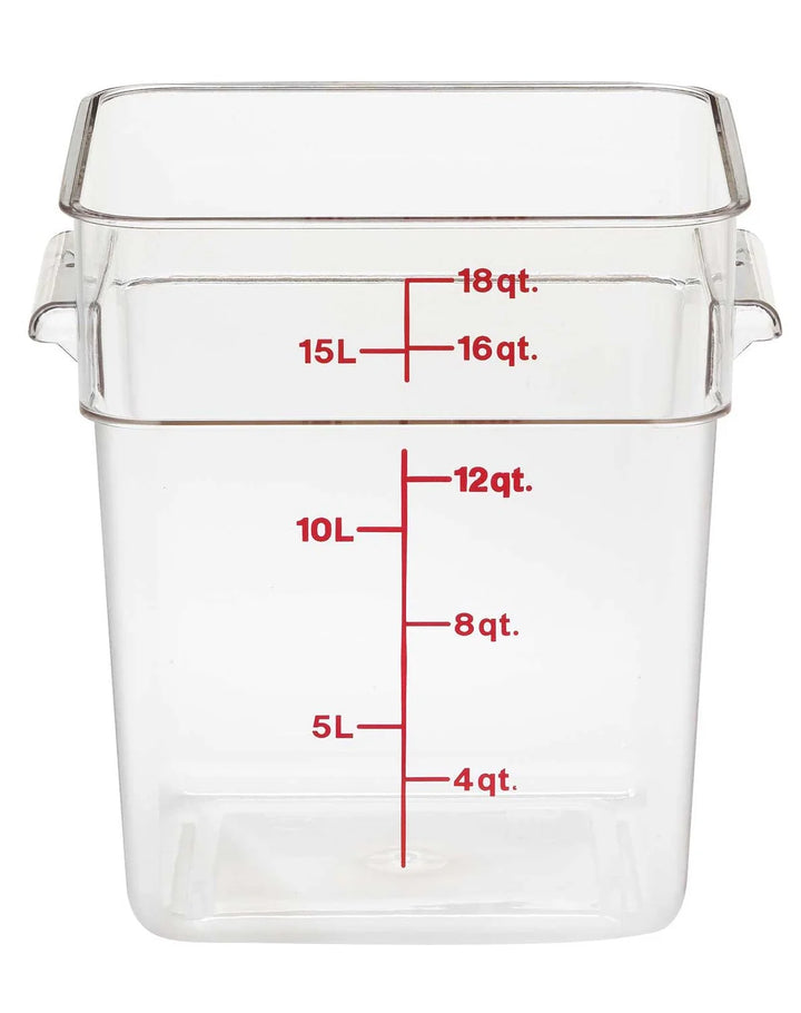 Cambro 18Qt Square Clear Camwear Food Storage Container - Restaurant Equipment and Smallwares - Canadian Distribution - Ships Free Within Canada on Orders Above CAD $199