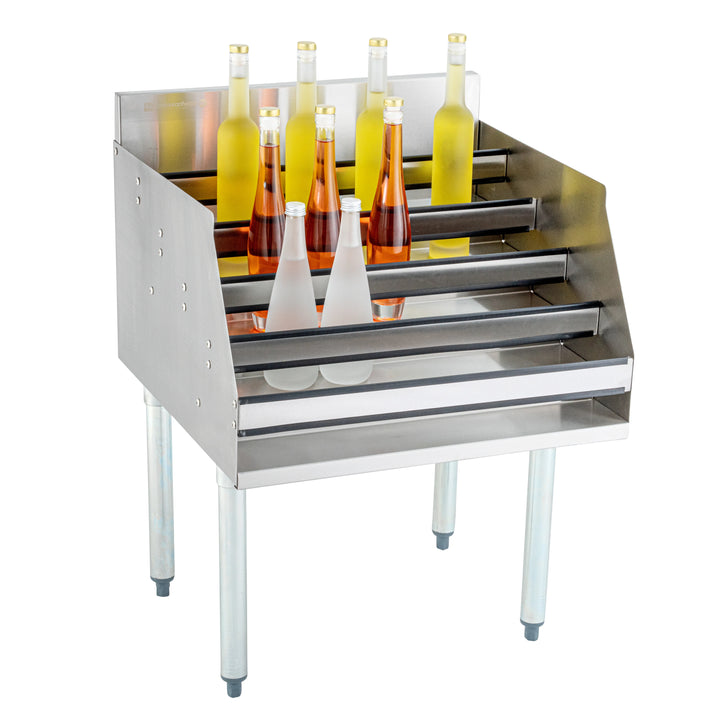 Restaurantware 24In 5 Tier Liquor Rack, Stainless Steel - Restaurant Equipment and Smallwares - Canadian Distribution - Ships Free Within Canada on Orders Above CAD $199