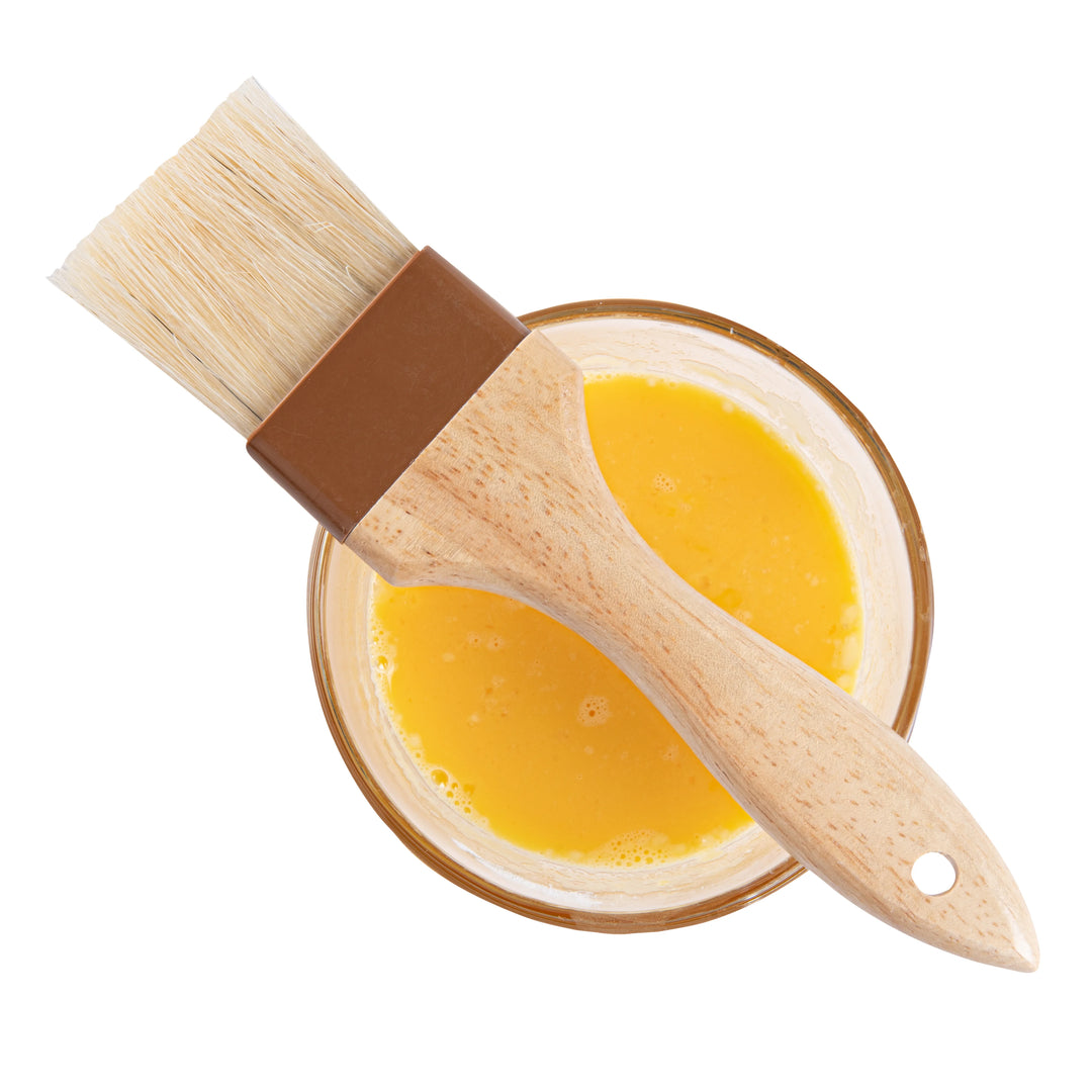 Restaurantware Pastry Tek 8.75In Natural Wood Pastry Brush, With Boar Bristle, 2In Wide - Restaurant Equipment and Smallwares - Canadian Distribution - Ships Free Within Canada on Orders Above CAD $199