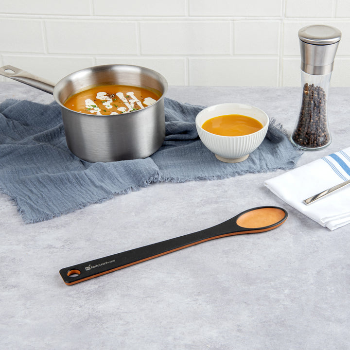 Restaurantware Nature Tek 13In Black Wood Solid Serving Spoon - Restaurant Equipment and Smallwares - Canadian Distribution - Ships Free Within Canada on Orders Above CAD $199
