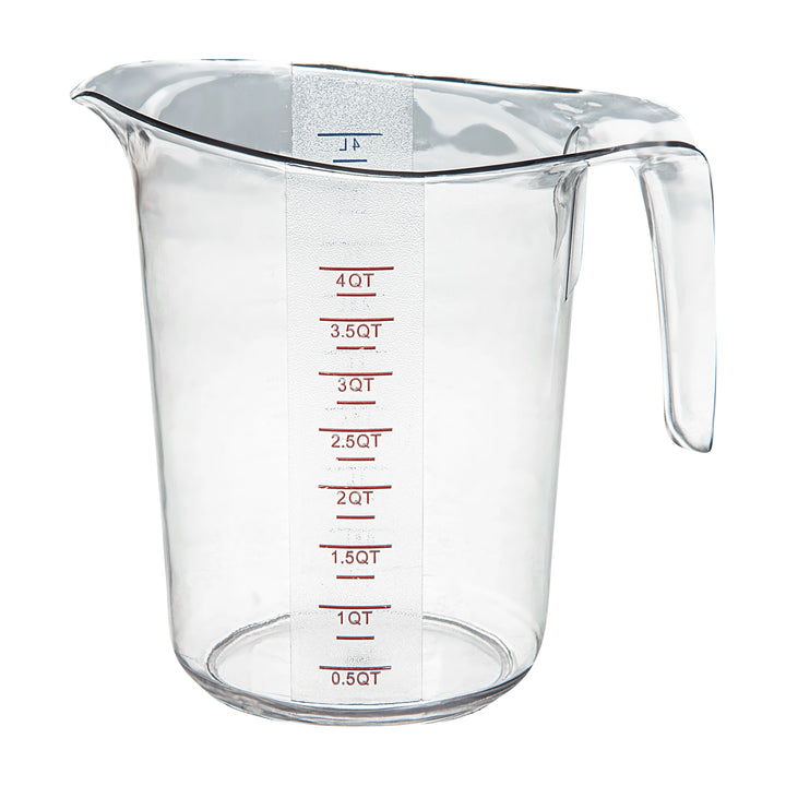 Restaurantware RW Base 4Qt Clear Plastic Measuring Cup, 9.50 x 7.25 x 9.50In - Restaurant Equipment and Smallwares - Canadian Distribution