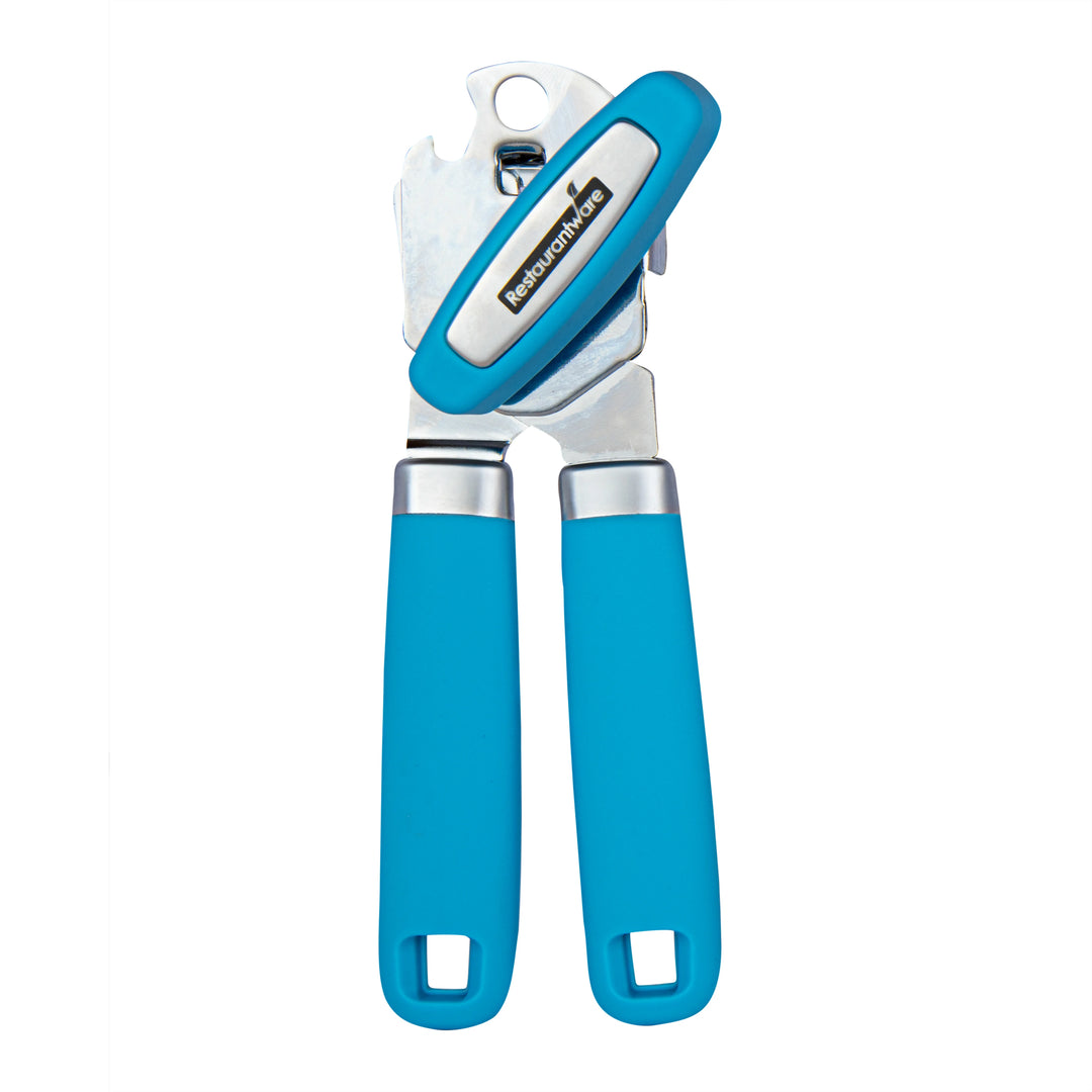 Restaurantware Comfy Grip Stainless Steel Manual Can Opener, Blue, 7.75 x 2 x 2In - Restaurant Equipment and Smallwares - Canadian Distribution