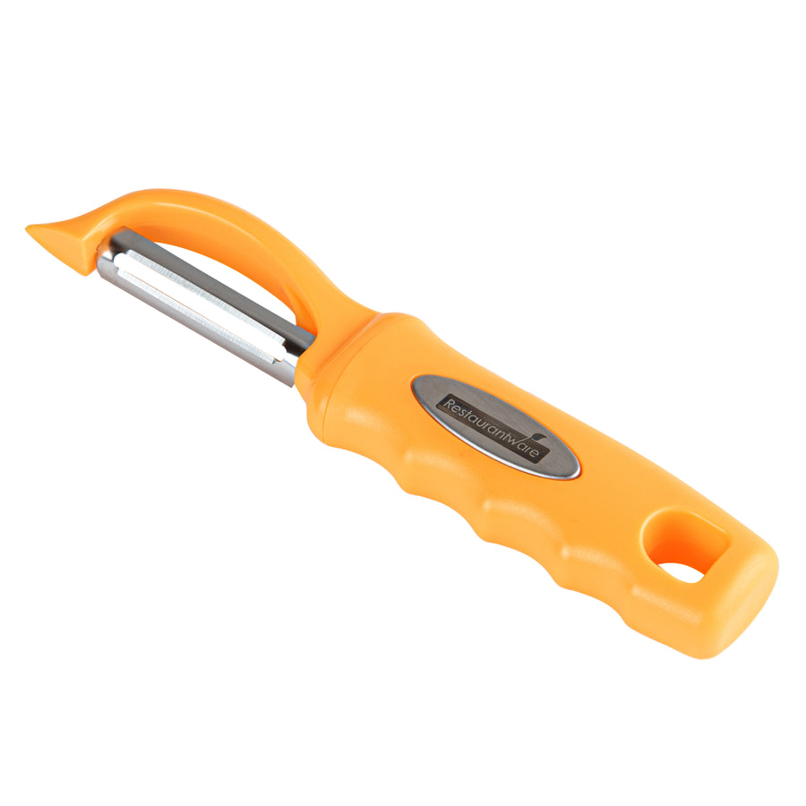 Restaurantware Comfy Grip 7.50In Stainless Steel Vegetable Peeler, Tangerine Orange - Restaurant Equipment and Smallwares - Canadian Distribution