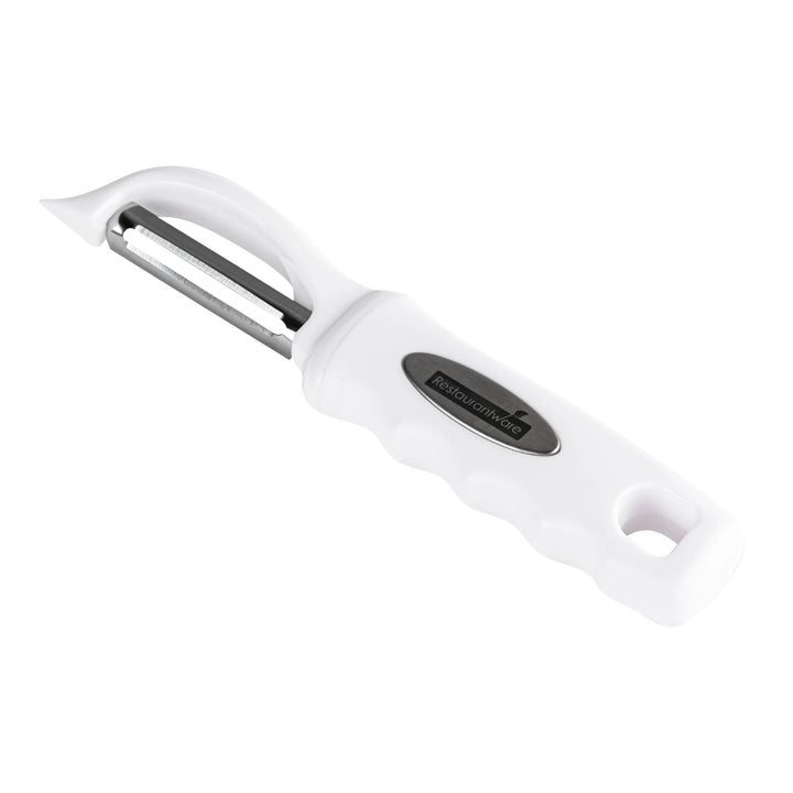 Restaurantware Comfy Grip 7.50In Stainless Steel Vegetable Peeler, White - Restaurant Equipment and Smallwares - Canadian Distribution