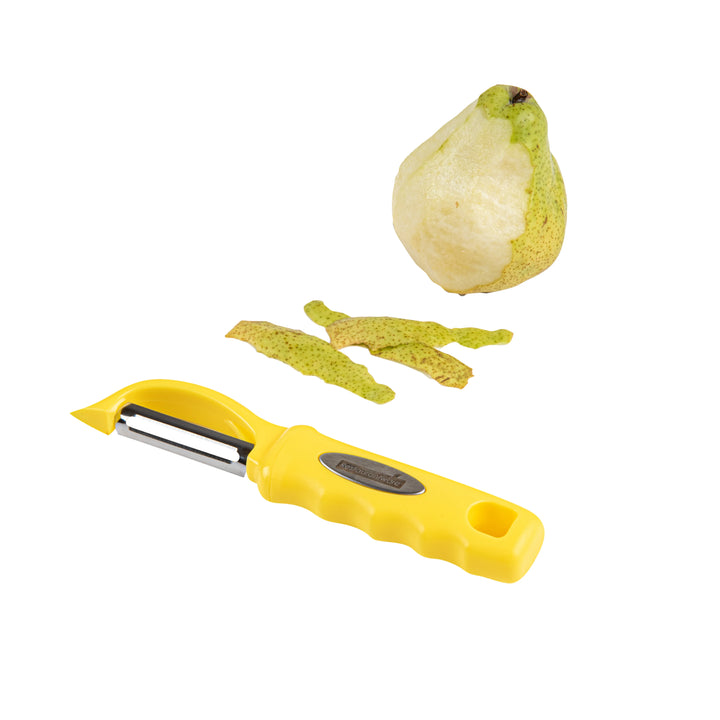 Restaurantware Comfy Grip 7.50In Stainless Steel Vegetable Peeler, Yellow - Restaurant Equipment and Smallwares - Canadian Distribution - Ships Free Within Canada on Orders Above CAD $199